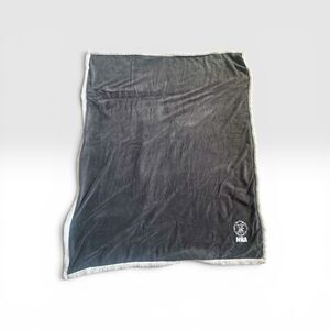NRA Sherpa Throw Blanket Gray Plush Fleece Embroidered Logo 59x47 Polyester